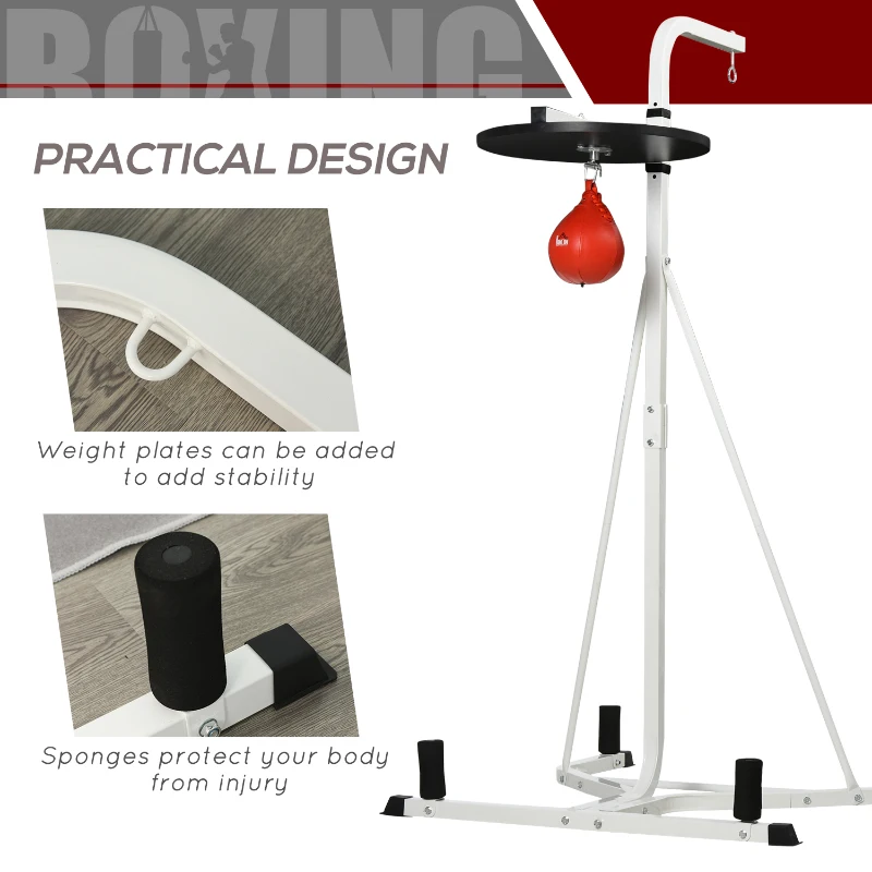 HOMCOM Free-Standing Speed Bag Platform Boxing Punch Bag Fitness Station Stand