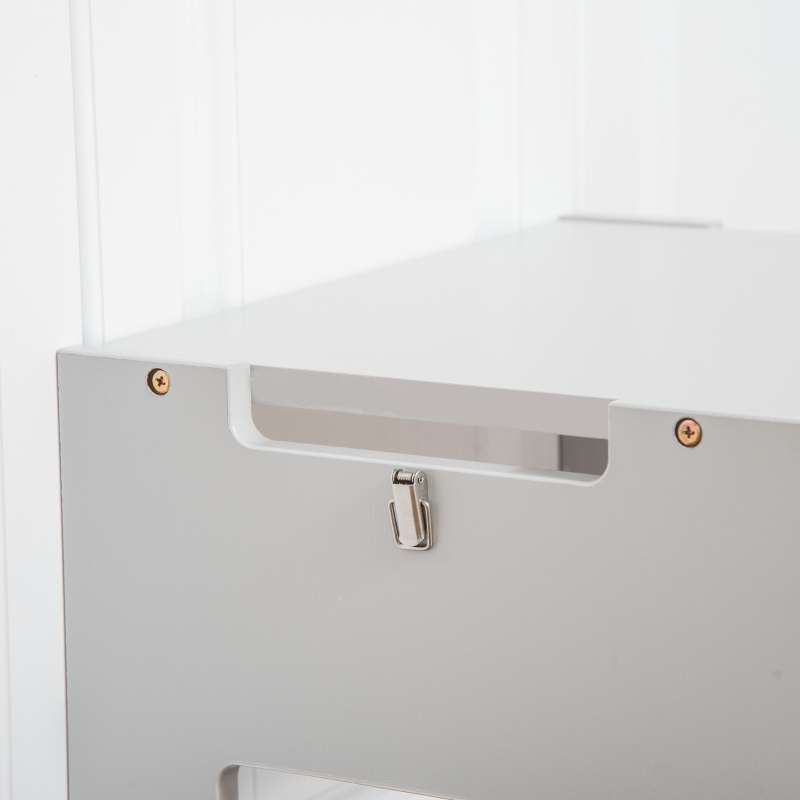 HOMCOM Kids observation tower 3-in-1 learning tower with bar, high safety rails and chalkboard 42x44x86cm gray