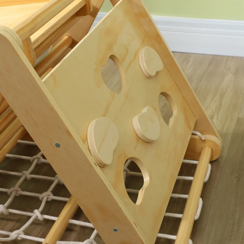 AIYAPLAY Klettergerüst Indoor, 7 in 1 Kletterdreieck mit Rutsche, Kletterbogen, Mehrfarbig