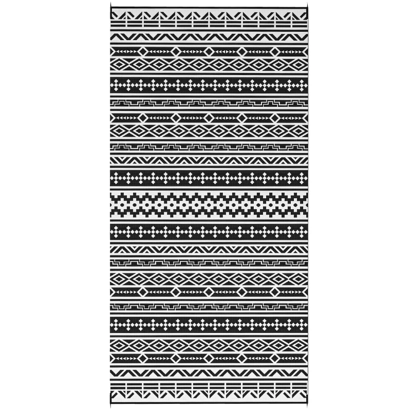 Outsunny Outdoor Teppich robuster Wetterfest Outdoorteppich, Carpet mit Boho-Style, Outdoor-Teppich für Wohnzimmer Balkon