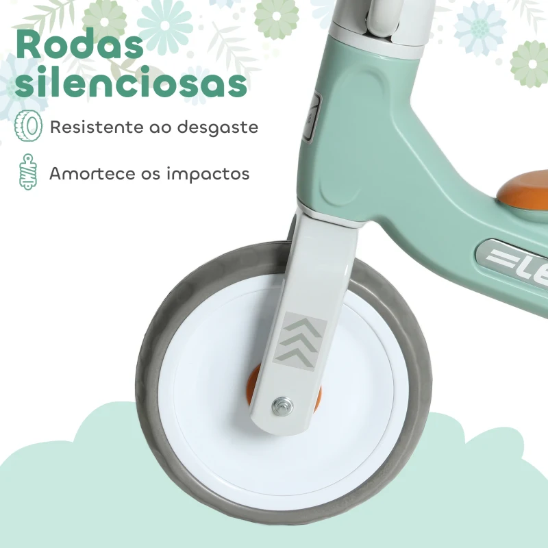 AIYAPLAY Bicicleta sem Pedais para Crianças dos 12 aos 36 Meses Bicicleta de Equilíbrio com Guiadores com Rotação Limitada a 60° 69x40x49 cm Verde
