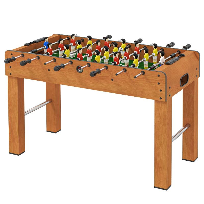 HOMCOM Baby-foot table de Babyfoot jeu de football dim. 122L x 61l x 80H cm 2 balles fournies MDF imitation bois acajou