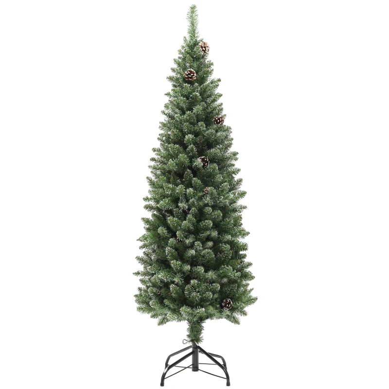 HOMCOM Árvore de Natal 150 cm Árvore de Natal Artificial com 395 Ramos e Suporte de Metal Árvore de Natal para Interior Verde