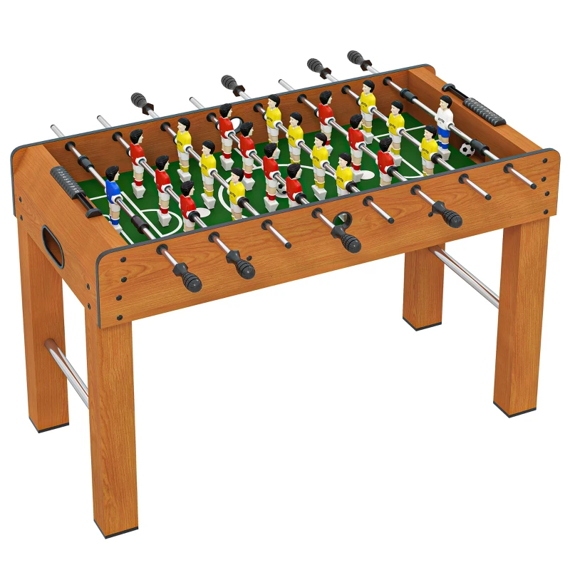 HOMCOM Calcio Balilla Professionale per Adulti e Famiglia, Tavolo Calciobalilla per Adulti, Tavolo da Biliardo Billiardino con 2 Palline, Segnapunti e 22 Giocatori, 122x61x80.7cm