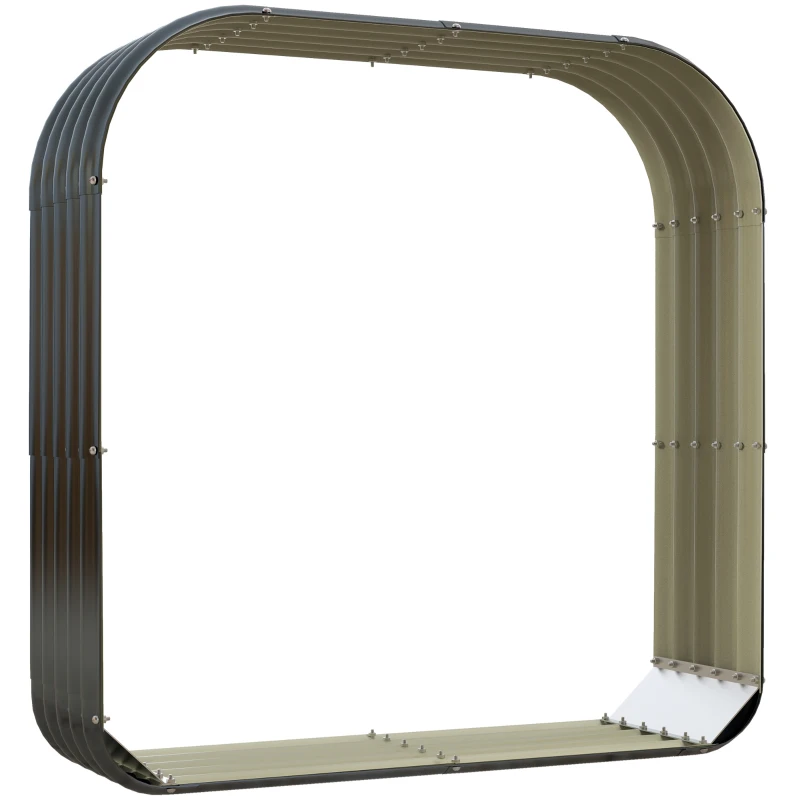 Outsunny Abri bûches de stockage pour bois de chauffage en acier galvanisé ondulé - 145l x 43P x 145H cm