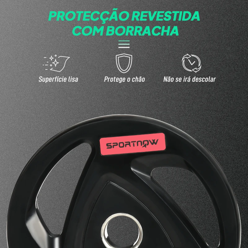 SPORTNOW Conjunto de 2 Discos de Pesos Olimpicos 15kg Ferro Fundido Placas de Peso com Orifício de 5 cm Ø40x5 cm Preto