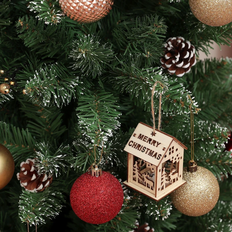 HOMCOM Albero di Natale Innevato Alto 150 cm con 395 Rami, Pigne e Base in Acciaio