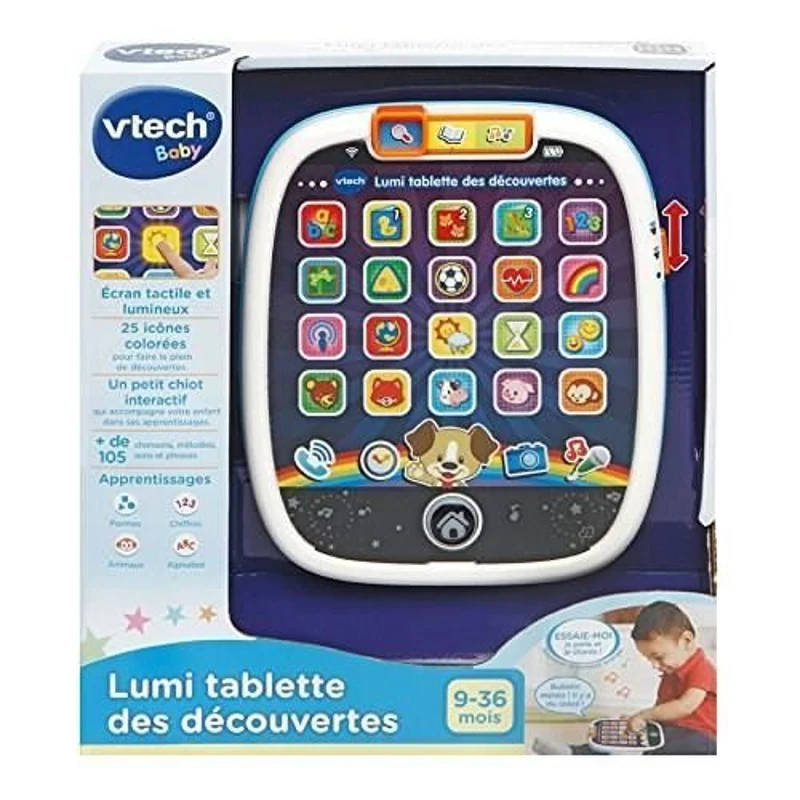 Tablette VTECH BABY Lumi des Découvertes Blanche - Jouet tactile et lumineux pour les tout-petits de 9 a 36 mois