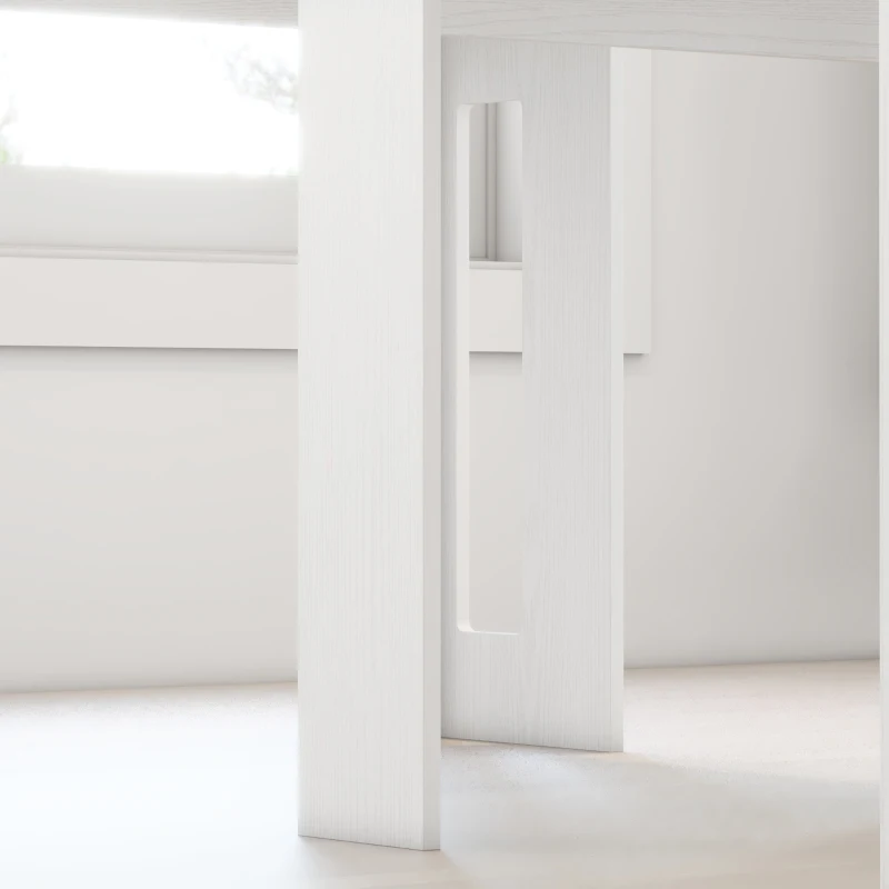 HOMCOM Masă de dining, masă pliantă, masă de bucătărie extensibilă, masă de sufragerie, PAL, 60-180 x 85 x 75 cm, Alb