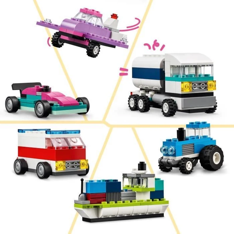 LEGO 11036 Classic Les Véhicules Créatifs, Maquette de Voiture, Véhicule de Police, Camion et Autres