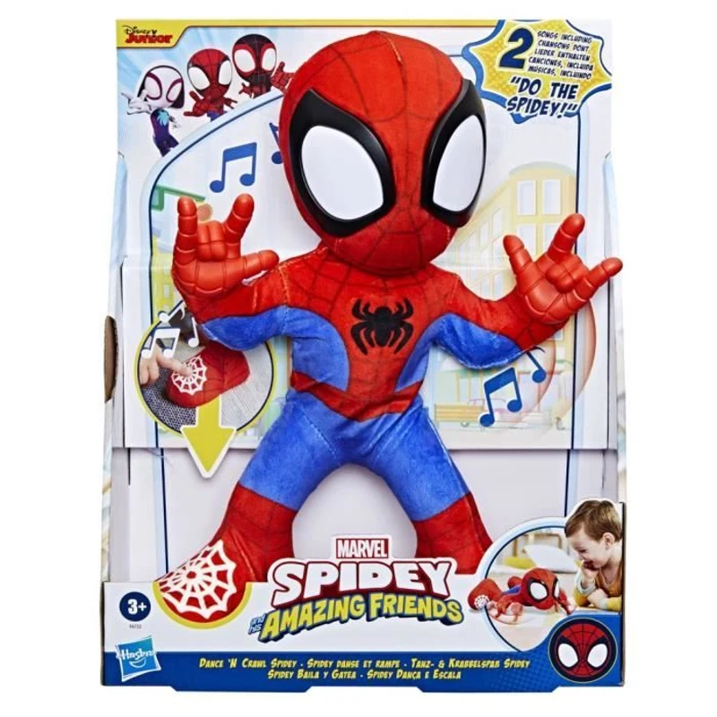 Spidey danse et rampe, peluche interactive avec musique et sons, jouets de super-héros a partir de 3 ans, Spidey et ses Amis Extraor