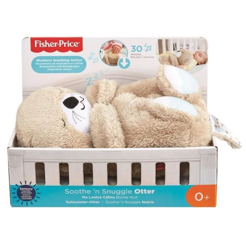 Fisher-Price - Ma Loutre Câlins Bonne Nuit - Peluche Veilleuse Bébé Musicale et Lumineuse - Jouet d'Eveil - Des la naissance FXC66