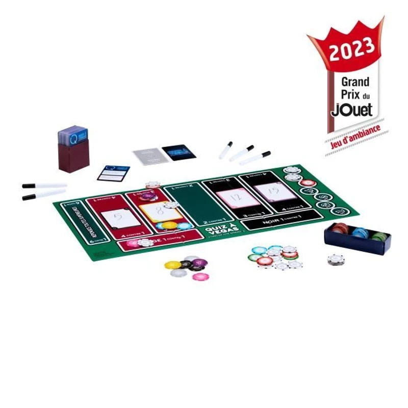 Mattel Games - QUIZ a VEGAS-Jeu de société avec questions et paris version française HNY92