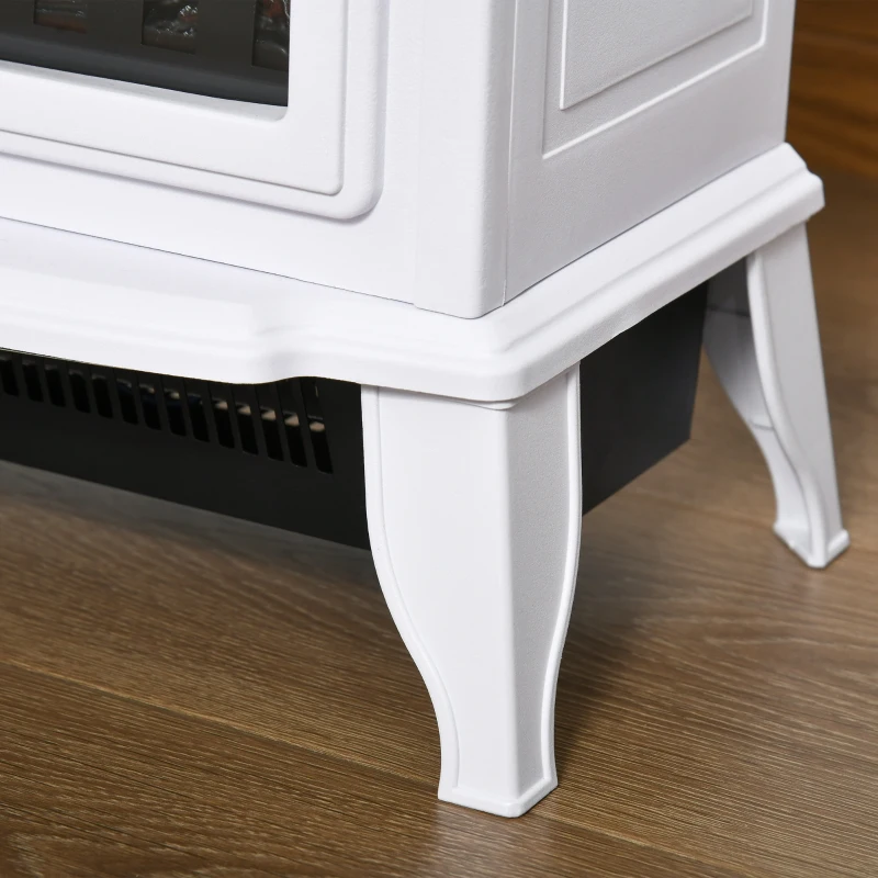 HOMCOM Șemineu decorativ cu Termostat Reglabil și Protecție la Supraîncălzire pentru Camere 20-25 m² 36,5x24x45,5 cm Alb