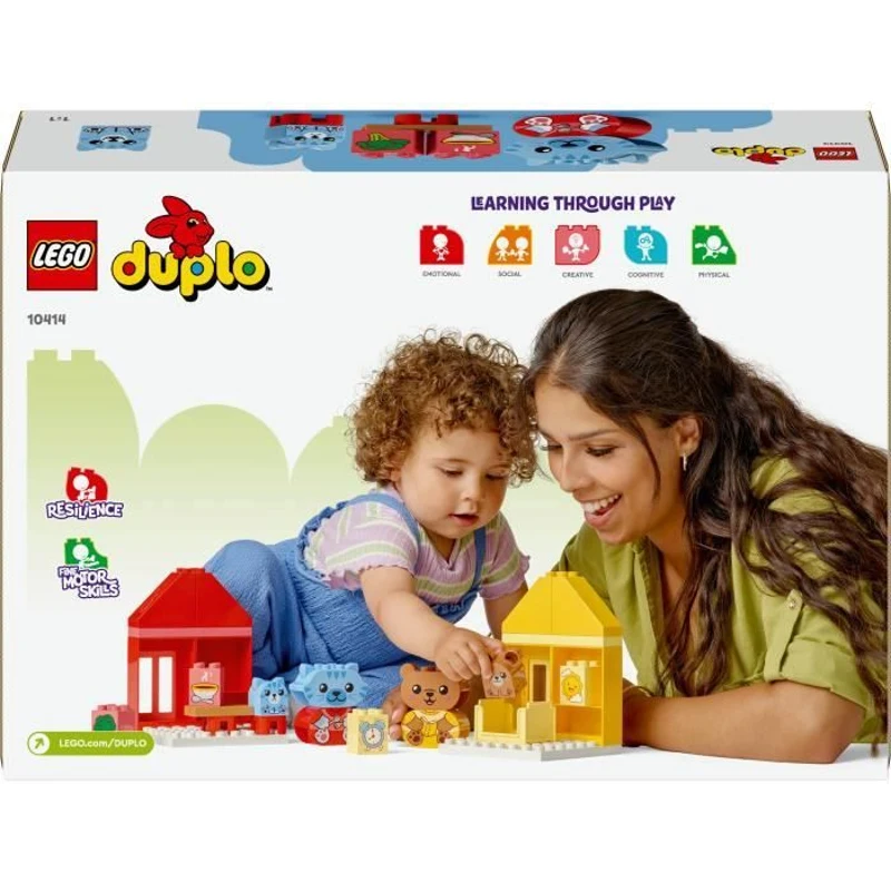 LEGO 10414 DUPLO My First Mes Rituels Quotidiens - Le Repas et le Coucher, Jouet Social, 4 Figurines Animales