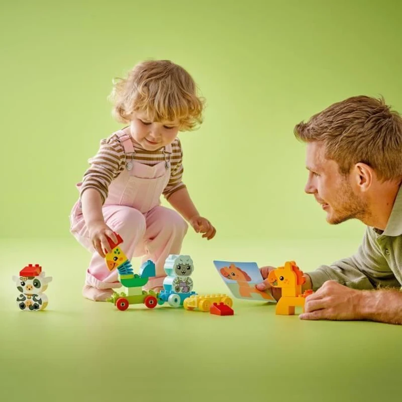 LEGO 10412 DUPLO My First Le Train des Animaux, Jouet a Roues pour Enfants, Animaux Créatifs a Construire