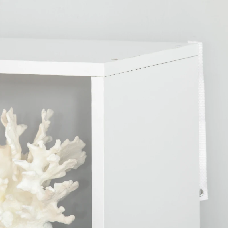 HOMCOM 8-Tier Freestanding Bookcase w/ Melamine Surface Anti-Tipping Foot Pads Home Display Storage Grid Stand Bedroom Living Room Furniture Modern Style - White