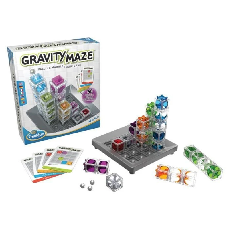 Gravity Maze jeu de logique, Casse-tete, Circuit-bille-Construction, 60 défis, des 8 ans-Ravensburger, 76433, ThinkFun