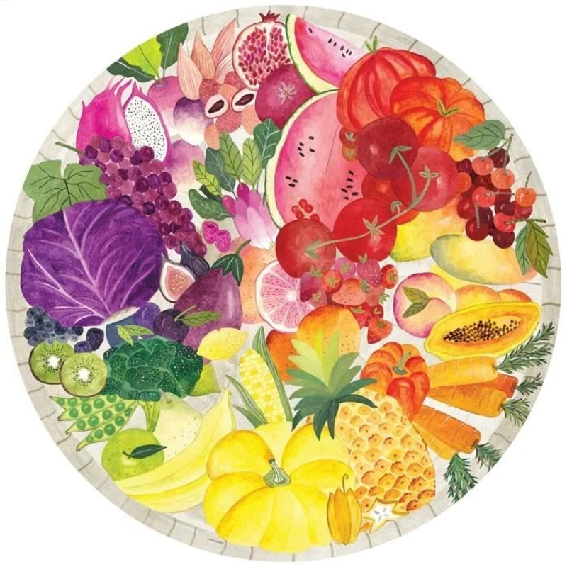 Puzzle rond 500 pieces Fruits et légumes, Circle of Colors, Abstrait, Adulte, Ravensburger