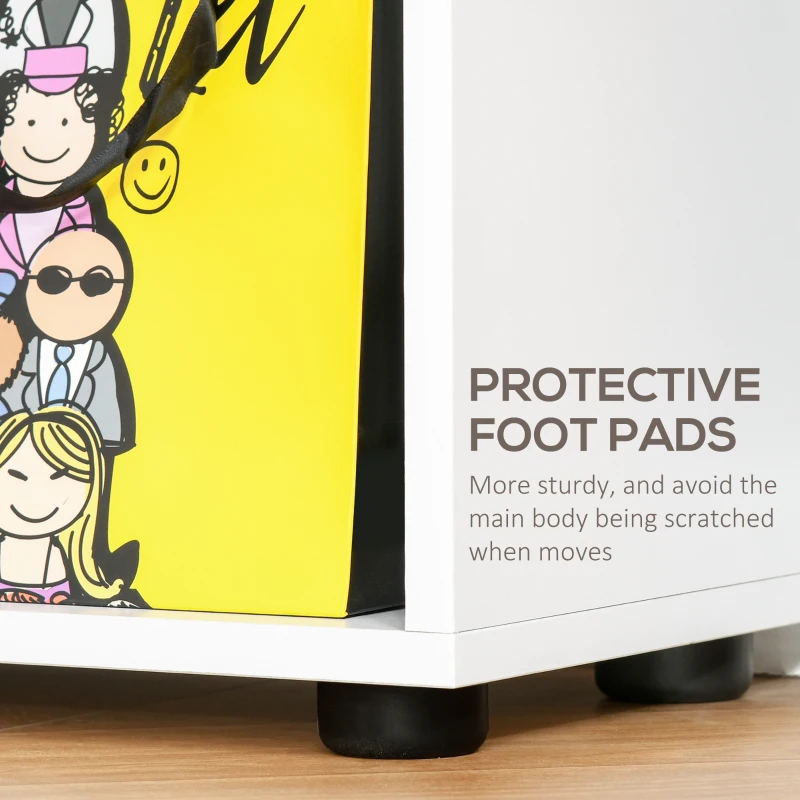 HOMCOM 8-Tier Freestanding Bookcase w/ Melamine Surface Anti-Tipping Foot Pads Home Display Storage Grid Stand Bedroom Living Room Furniture Modern Style - White