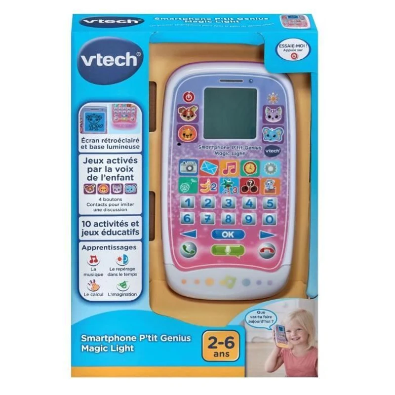 VTECH SMARTPHONE P'TIT GENIUS MAGIC LIGHT ROSE