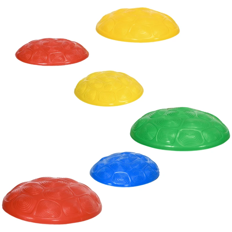ZONEKIZ Set de 6 Piese Pietre de Echilibru Stivuibile cu Bază Antiderapantă pentru Antrenarea Echilibrului Multicolor