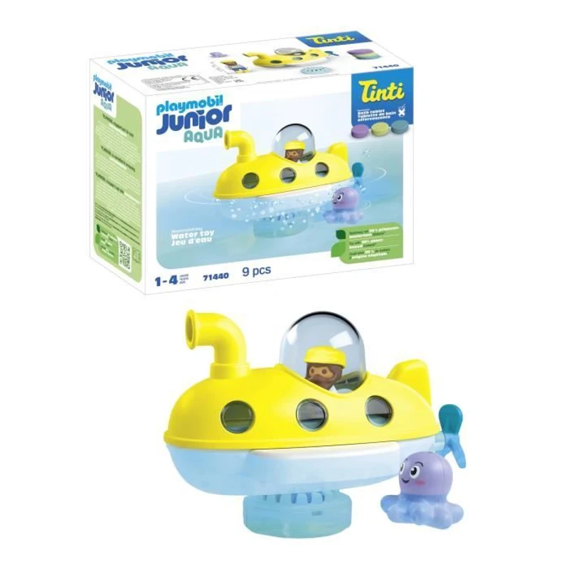 PLAYMOBIL Junior 71440 Sous-marin, Junior AQUA Tinti, Jouet pour le bain, Des 12 mois
