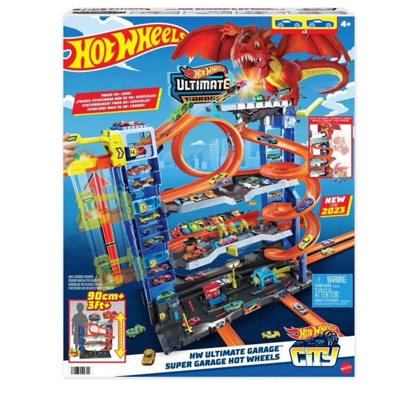 Hot Wheels City-Garage Ultime-Coffret avec 2 voitures incluses HKX48