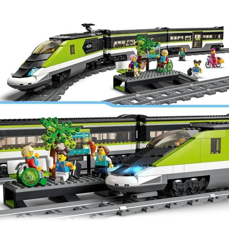 LEGO City Le Train de Voyageurs Express - Jouet de Train Télécommandé - Phares Fonctionnels - Enfants 7 Ans