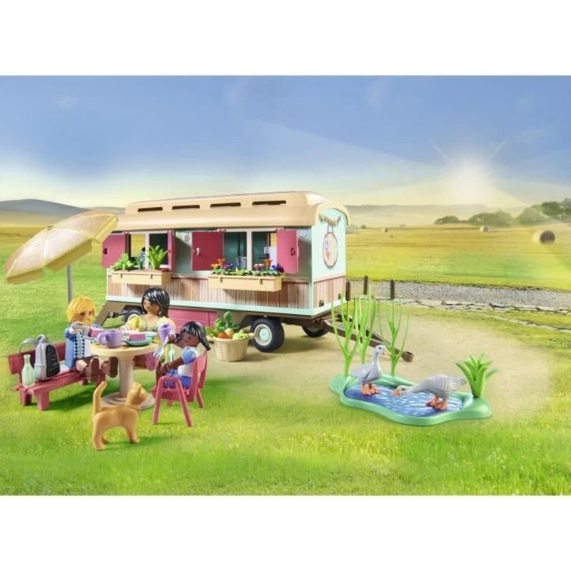 PLAYMOBIL 71441 Roulotte café boutique, Country La vie a la ferme, 145 pieces, Des 4 ans