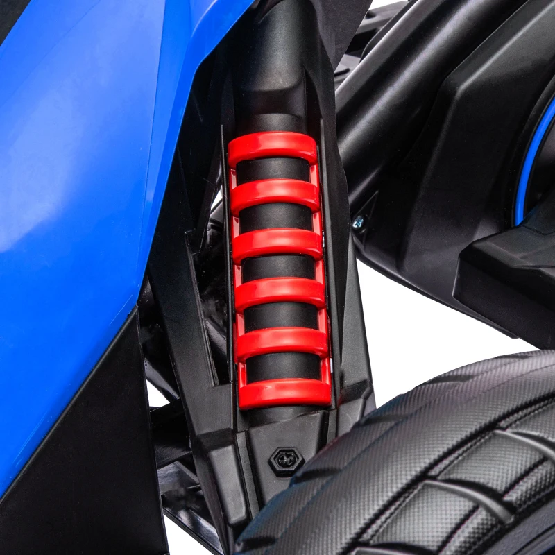 HOMCOM Kart Mașină Electrică pentru Copii 12V 3-8 Ani Viteză 3-5 km/h și Centură de Siguranță 100x58x58,5cm Albastru