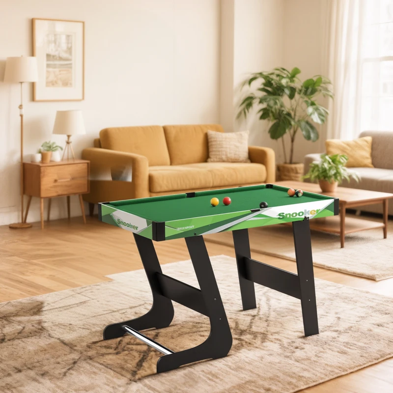 SPORTNOW Tavolo da Biliardo Pieghevole con Stecche, Palle e Triangolo per Adulti e Bambini da 12 Anni, 104x55.5x68 cm