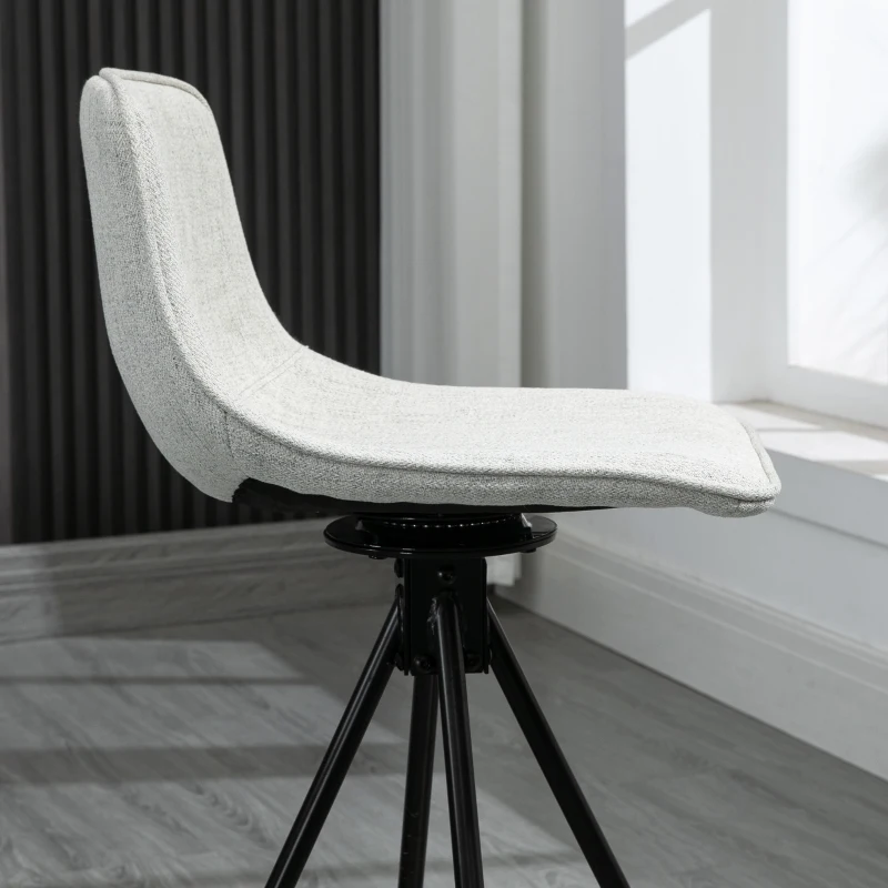HOMCOM Set de 2 Taburete Înalte pentru Bucătărie cu Șezut Rotativ, Taburete de Bar Tapițate, 41,5x47,5x90 cm, Gri Deschis