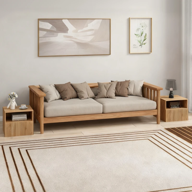 HOMCOM stolik nocny, bezuchwytowy design, otwarta półka, szuflada, montaż ścienny, jasnobrązowy