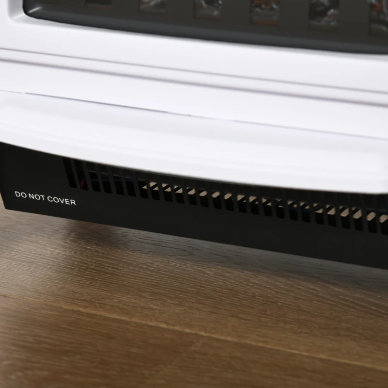 HOMCOM Șemineu decorativ cu Termostat Reglabil și Protecție la Supraîncălzire pentru Camere 20-25 m² 36,5x24x45,5 cm Alb