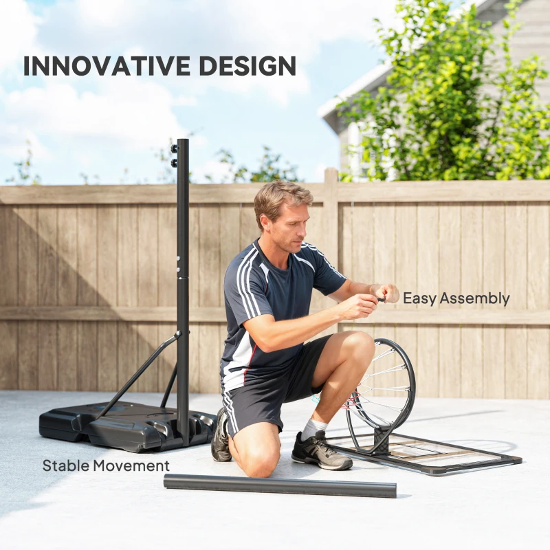 SPORTNOW Cos pentru baschet cu inaltime reglabila, 182-213 cm, Negru