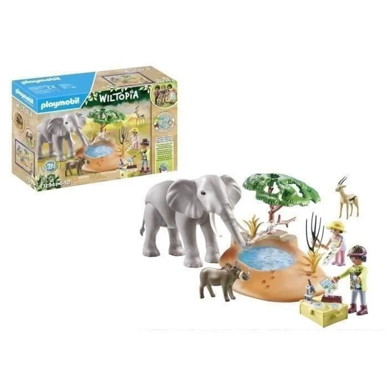 PLAYMOBIL 71294 Explorateurs avec animaux de la savane, Wiltopia, Avec 1 éléphant et des animaux, Des 4 ans