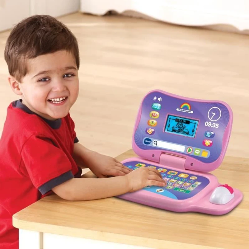 Ordinateur éducatif VTECH ORDI GENIUS PRO ROSE pour enfants de 3 a 7 ans avec souris et 20 activités incluses