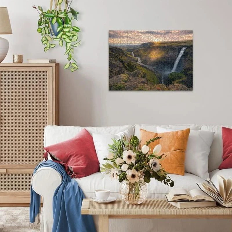 Ravensburger-Puzzle 1000p-La cascade Háifoss, Islande (Highlights)-Adultes&enfants-Des 14 ans-Puzzle de qualité supérieure-12000110