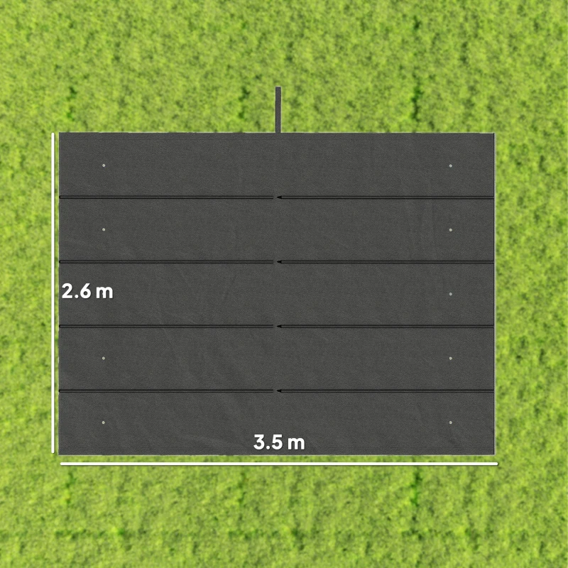 Outsunny Retractable Pergola Cover, 3.5 x 2.6 m Replacement Canopy Fabric for 4 x 3 m Frame, Roof Top Only, Dark Grey