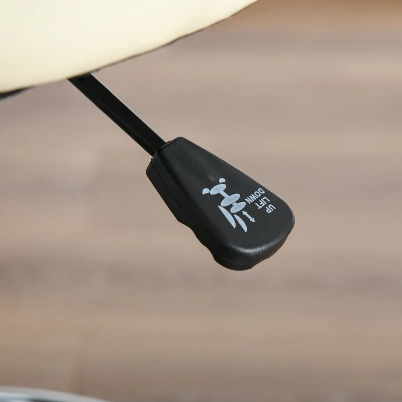 HOMCOM Scaun bar capitonat, scaun de bar cu cadru metalic, cu spătar, din piele ecologică, reglabil pe înălțime, scaun de bucătărie cu suport pentru picioare, rotire 360° Tresenhocker pentru bucătărie, living, sufragerie Bej