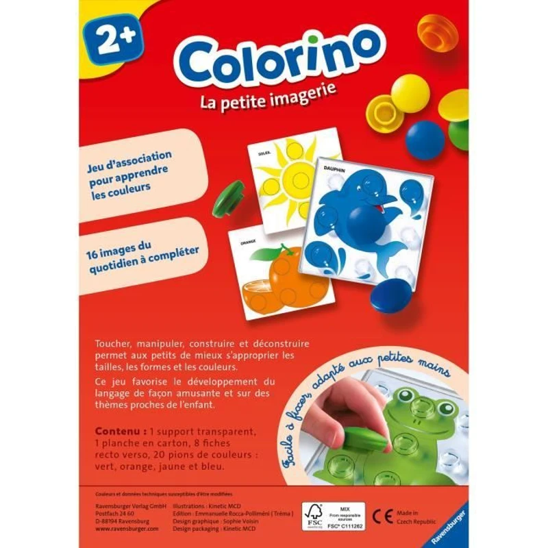 Colorino La petite imagerie - Jeu éducatif - Apprentissage des couleurs - Activités créatives enfant - Ravensburger - Des 2 ans