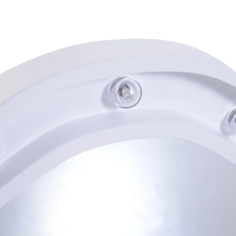 Homcom Specchio da Trucco Ripiegabile Retroilluminato con 16 Luci LED in Bianco, 73x53.5x4.5cm