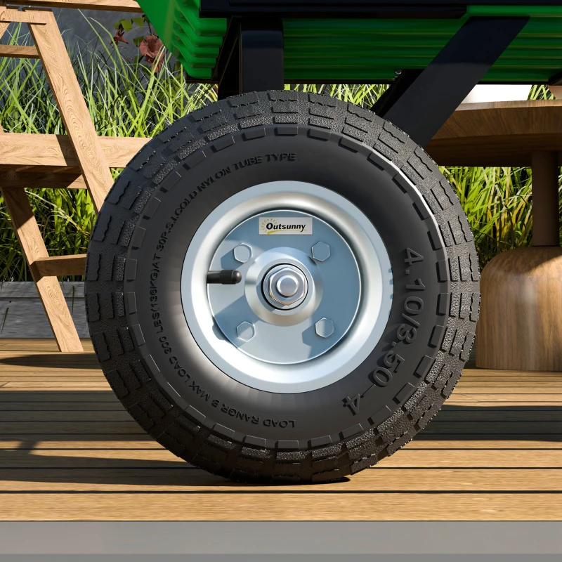 Outsunny Set di 2 Pneumatici di Ricambio Foro 16 mm per carrello da giardino, carriola e carrello a mano