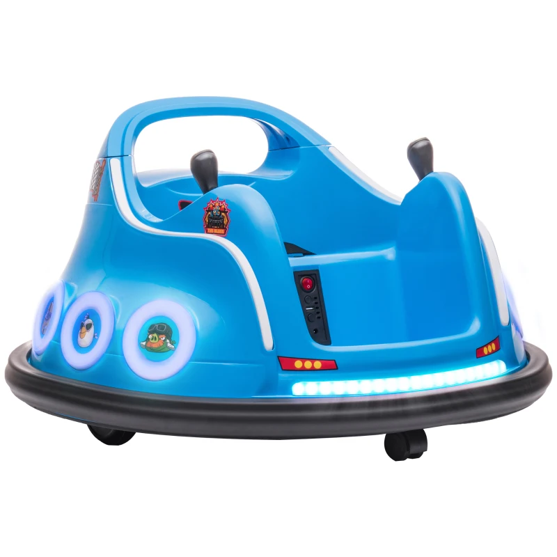 AIYAPLAY Voiture auto-tamponneuse électrique enfant 12V sous licence Angry Bird, voiture tournante 360°, 73 x 73 x 44 cm, bleu