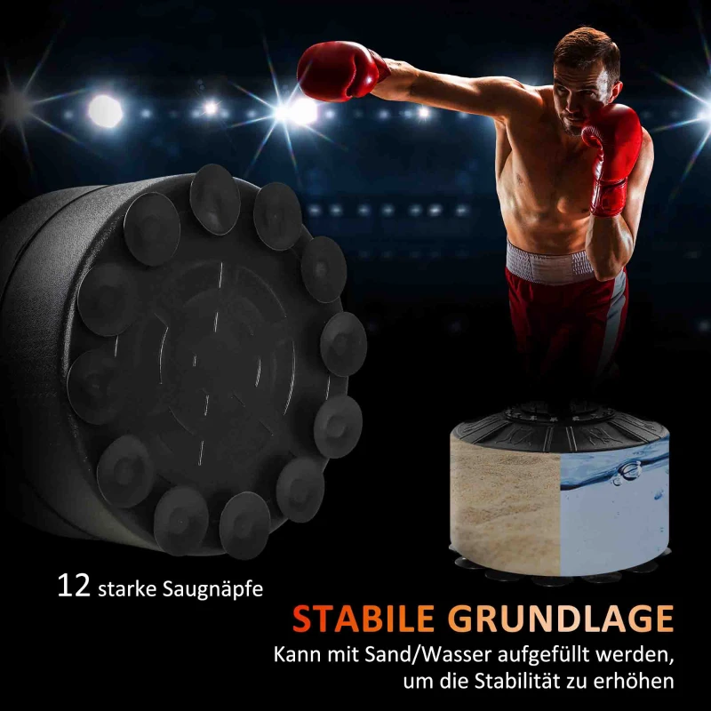 HOMCOM 4-in-1 freistehender Boxsack-Ständer, 160-230 cm höhenverstellbar, Rot