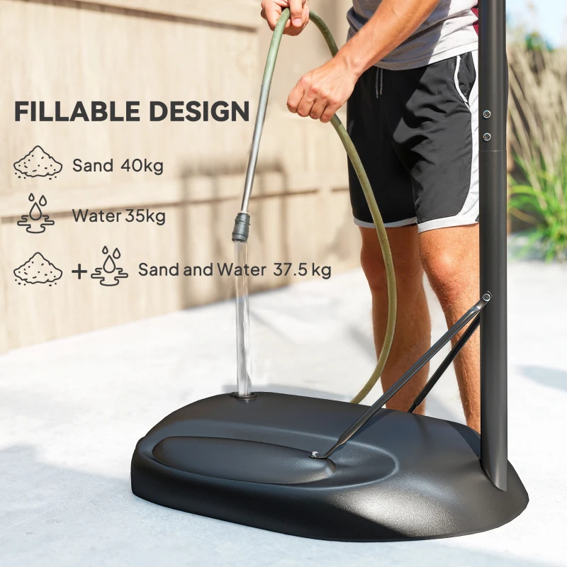 SPORTNOW Height Adjustable Basketball System, Freestanding Basketball Hoop and Stand w/ Wheels, 167-228cm