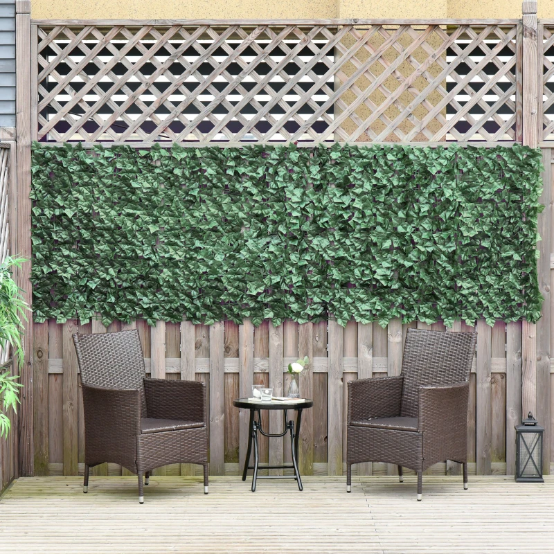 Outsunny privacyscherm kunsthaag donkergroen 1,1 x 3 m