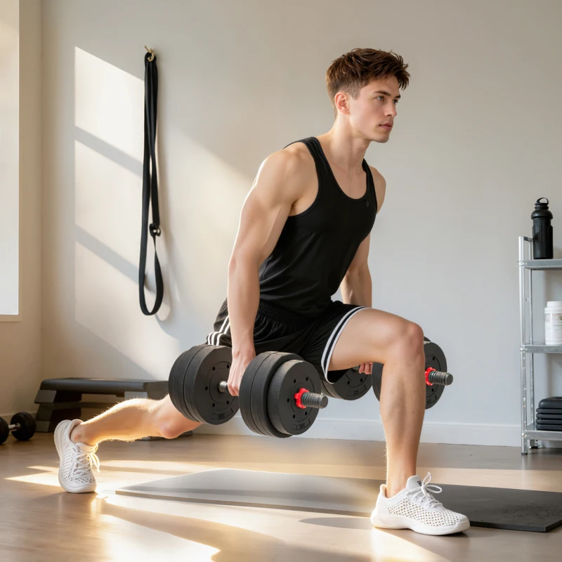 HOMCOM Juego de Mancuernas de 25 kg 2 en 1 de Dumbbell con Barras Conexión y Barra de Extensión Entrenamiento de Fuerza y Levantamiento de Pesas Negro