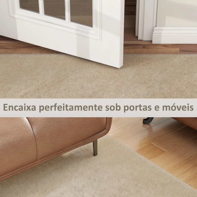 HOMCOM Tapete para Sala de Estar 230x160 cm Tapete Lavável à Máquina Pelo Longo Macio Estilo Moderno Creme
